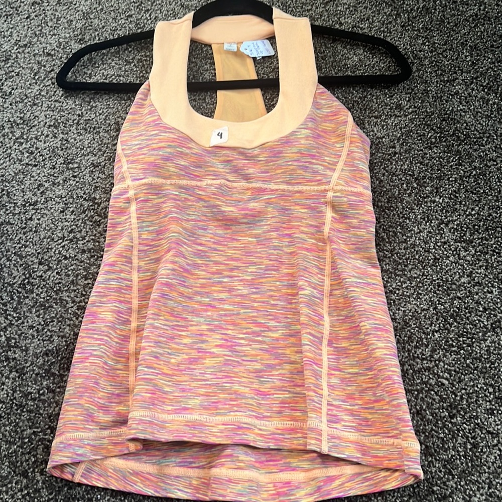 Lululemon  Sz 4 Pink/orange/purple Scoop Me Up Tank